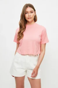 TRENDYOLMiLLA White More Sustainable pleated High Waist City Size denim Shorts - Image 7