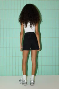 TRENDYOLMiLLA Black More Sustainable High Waist City Size comfort/Flexible denim Shorts - Image 4