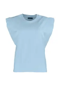 TRENDYOLMİLLA Mavi 100% Cotton Wadding Look Basic Crew Neck Knitting T-Shirt - Image 5