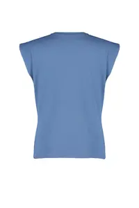 TRENDYOLMİLLA Indigo 100% Cotton Wadding Look Basic Crew Neck Knitting T-Shirt - Image 8
