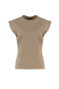 TRENDYOLMİLLA Mink 100% Cotton Wadding Look Basic Crew Neck Knitting T-Shirt - Image 10