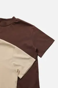 TRENDYOLMİLLA Brown-Beige 2 Sets Paket 100% Cotton Basic Dog collar Knitting T-Shirt - Image 14