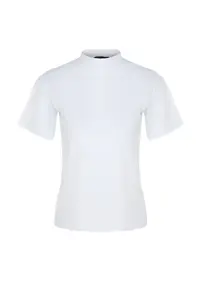 TRENDYOLMİLLA White-Black 2 Sets Paket 100% Cotton Basic Dog collar Knitting T-Shirt - Image 6