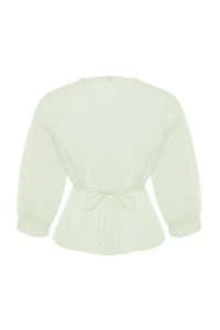 TRENDYOLMİLLA Stone Double breasted Binding Detailed Weaving Blouse - Image 8