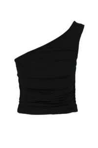 TRENDYOLMİLLA Black Ruffle Detailed Fitted One Shoulder Flexible Knitting Blouse - Image 8