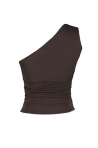 TRENDYOLMİLLA Brown Ruffle Detailed Fitted One Shoulder Flexible Knitting Blouse - Image 8