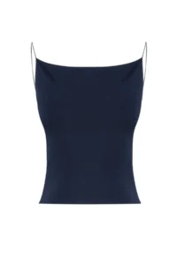 TRENDYOLMİLLA Navy Blue Fitted Off-Shoulder Neck Flexible Knitting Blouse - Image 11