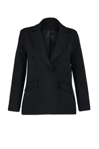 TRENDYOLMİLLA Black Regular Lined Weaving Blazer Jacket - Image 12