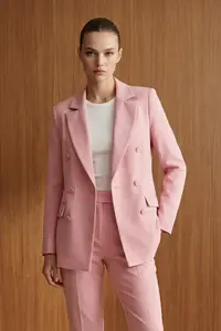 TRENDYOLMİLLA Pink Regular Lined Weaving Blazer Jacket