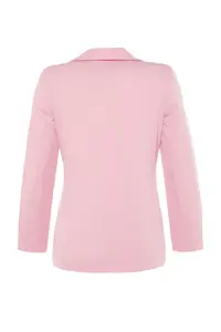 TRENDYOLMİLLA Pink Regular Lined Weaving Blazer Jacket - Image 10