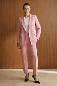 TRENDYOLMİLLA Pink Regular Lined Weaving Blazer Jacket - Image 2