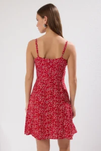 TRENDYOLMİLLA Rejection A Cut Mini Binding Detail flower patterned Weaving Dress - Image 4