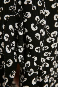 TRENDYOLMİLLA Black Printed Ruffle Detailed and with flywheel High Waist Midi Flexible Knitting Skirt - Image 8