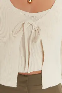 TRENDYOLMİLLA Stone Crop Binding Detailed Blouse-Cardigan Knitwear Set Knitwear Cardigan - Image 3