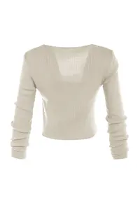 TRENDYOLMİLLA Stone Crop Binding Detailed Blouse-Cardigan Knitwear Set Knitwear Cardigan - Image 7