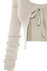 TRENDYOLMİLLA Stone Crop Binding Detailed Blouse-Cardigan Knitwear Set Knitwear Cardigan - Image 8