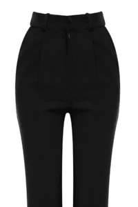 TRENDYOLMİLLA Black Wide Leg/Wide Leg pleated Weaving Dress Pants - Image 7