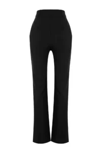 TRENDYOLMİLLA Black Wide Leg/Wide Leg pleated Weaving Dress Pants - Image 8