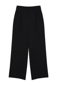 TRENDYOLMİLLA Black Wide Leg/Wide Leg Pilili Weaving Dress Pants - Image 6