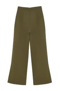 TRENDYOLMİLLA Khaki Wide Leg/Wide Leg Pilili Weaving Dress Pants - Image 7