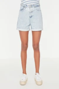 TRENDYOLMiLLA Mavi High Waist Mini denim Shorts - Image 11
