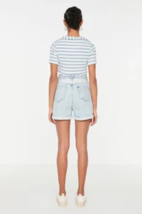 TRENDYOLMiLLA Mavi High Waist Mini denim Shorts - Image 13
