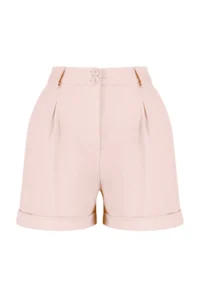 TRENDYOLMiLLA Powder Pink Regular Pattern Weaving Shorts - Image 7