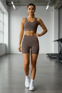 TRENDYOLMİLLA Smoke Gray Shaping Knitting Sports Shorts/Short Leggings - Image 4