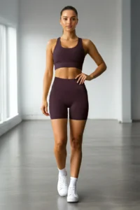 TRENDYOLMİLLA Koyu Plum Shaping Knitting Sports Shorts/Short Leggings - Image 3