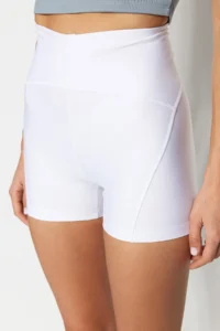 TRENDYOLMİLLA White Shaping Knitting Sports Shorts/Short Leggings - Image 5