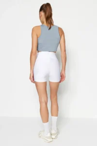 TRENDYOLMİLLA White Shaping Knitting Sports Shorts/Short Leggings - Image 8