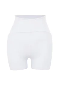 TRENDYOLMİLLA White Shaping Knitting Sports Shorts/Short Leggings - Image 9