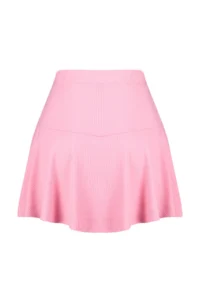 TRENDYOLMİLLA Pink Plain High Waist Mini Ruffled Skirt Knitting Shorts Skirt - Image 8