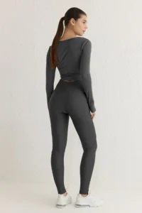 TRENDYOLMİLLA Koyu Anthracite Shaping Tam Size Knitting Sports Leggings - Image 5