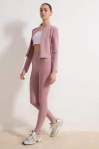 TRENDYOLMİLLA Dusty Rose Shaping Tam Size Knitting Sports Leggings - Image 2