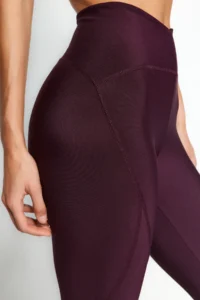 TRENDYOLMİLLA Koyu Plum Shaping Tam Size Knitting Sports Leggings - Image 4