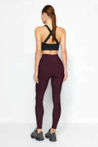 TRENDYOLMİLLA Koyu Plum Shaping Tam Size Knitting Sports Leggings - Image 5