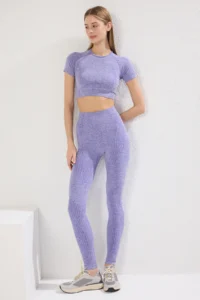 TRENDYOLMİLLA Lilac seamless/Seamless Full Size Knitting Sports Leggings