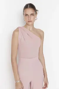 TRENDYOLMİLLA Dusty Rose Asymmetric Collar Bottom snaps Flexible Knitting Bodysuit .D.00014 - Image 4