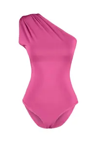 TRENDYOLMİLLA Fuchsia Asymmetric Collar Bottom snaps Flexible Knitting Bodysuit .D.00014 - Image 6