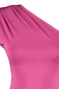 TRENDYOLMİLLA Fuchsia Asymmetric Collar Bottom snaps Flexible Knitting Bodysuit .D.00014 - Image 7