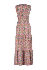 TRENDYOLMİLLA Multicolored flower patterned V-neck Sleeveless A-line Maxi Knitting Dress - Image 8