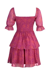 TRENDYOLMİLLA Multicolored Floral Skirt with flywheel skater/Waist Opening Siphon Mini Lined Weaving Dress - Image 9