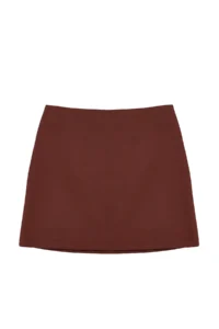 TRENDYOLMiLLA Dark Brown High Waist A-line Mini Weaving Skirt - Image 6