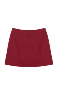 TRENDYOLMiLLA Koyu Burgundy High Waist A-line Mini Weaving Skirt - Image 7