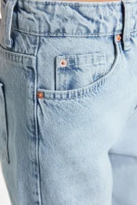TRENDYOLMİLLA Mavi High Waist Straight Plain Kesim 100% Cotton Non-Stretch jeans - Image 7