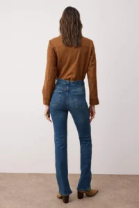 TRENDYOLMİLLA Dark Blue slit High Waist Bootcut comfort/Flexible jeans - Image 4