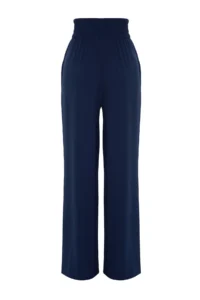 TRENDYOLMİLLA Navy Blue Wide Leg/Wide Leg Elastic Waist Weaving Pants - Image 15