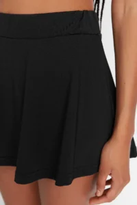 TRENDYOLMİLLA Black 2 Layer OF shorts Tennis Knitting Sports Shorts Skirt - Image 4
