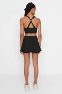 TRENDYOLMİLLA Black 2 Layer OF shorts Tennis Knitting Sports Shorts Skirt - Image 6